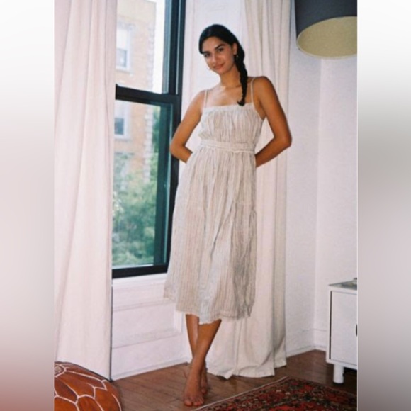 UO Aria Linen Midi Dress - Picture 2 of 9